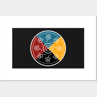 Mashkiki Ditibinigan Medicine Wheel with Flowers WAWEZHI CANADA Posters and Art